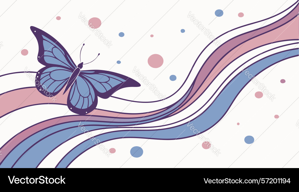 Dark butterfly with flowing abstract lines design vector image