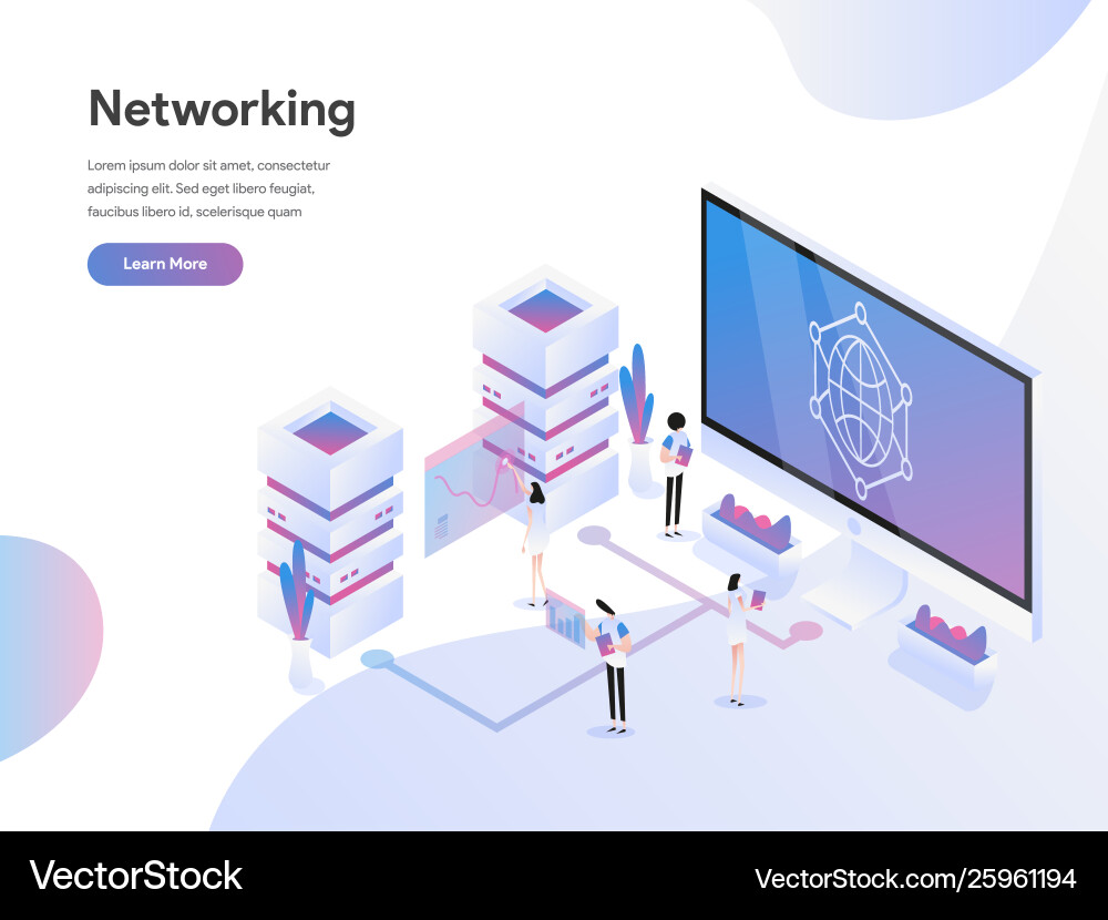 Data Networking Isometric Template vector image