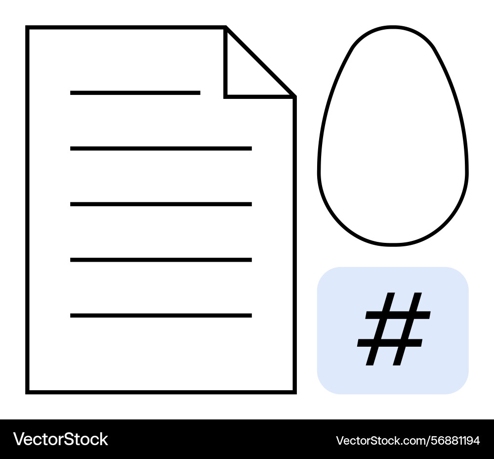 Document with text lines and abstract icons Document with text lines and abstract icons Vector Image