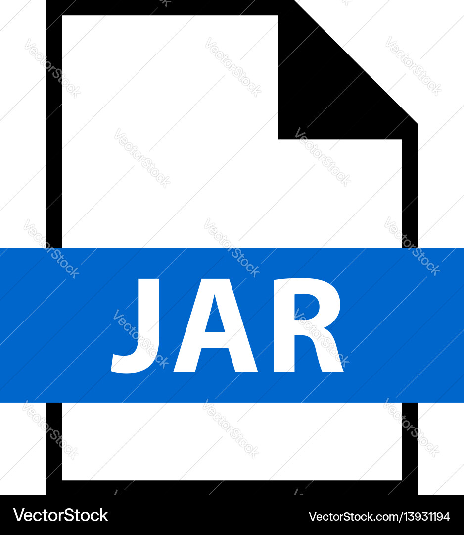 File name extension jar type File name extension jar type vector image
