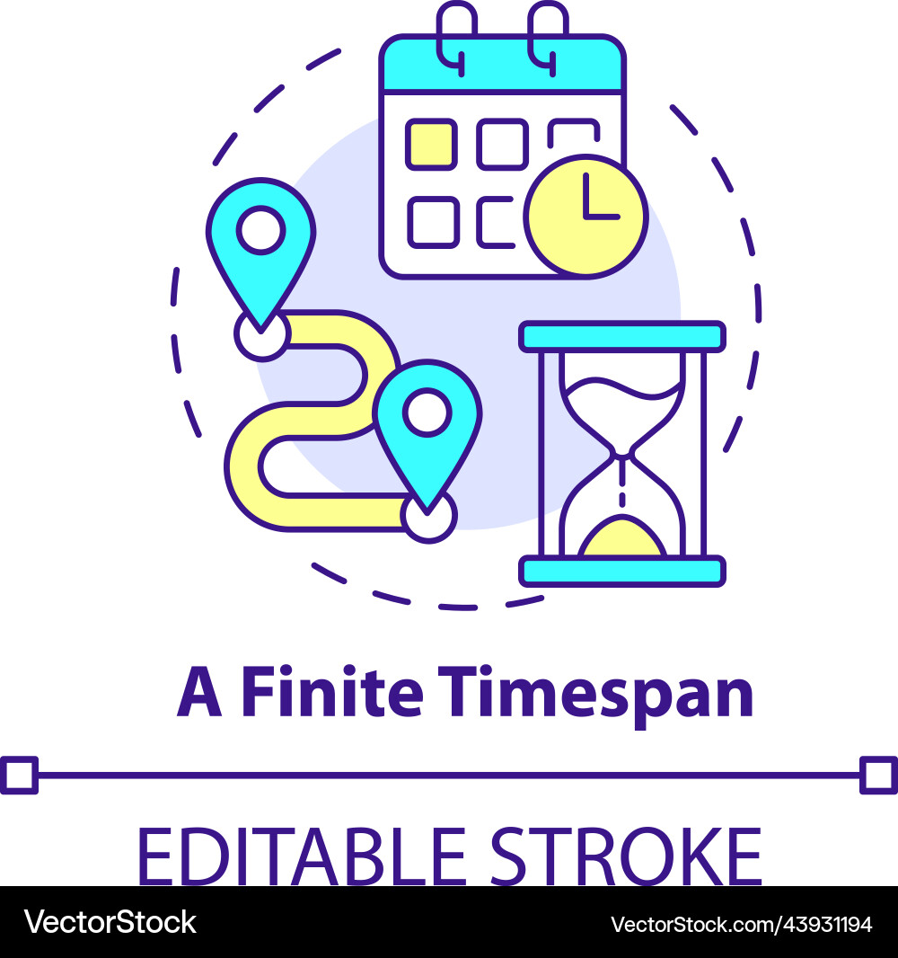 Finite timespan concept icon Finite timespan concept icon vector image