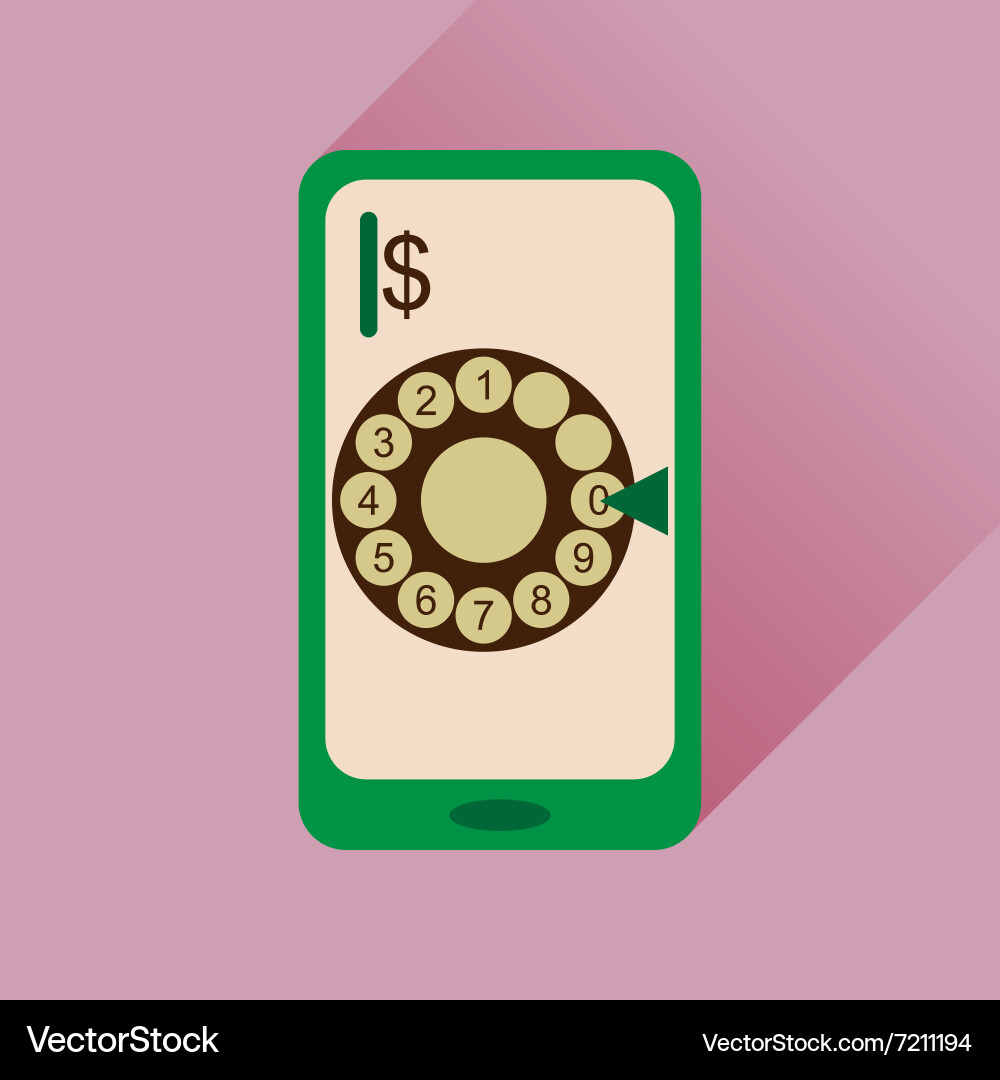 Flat web icon with long shadow mobile call Vector Image