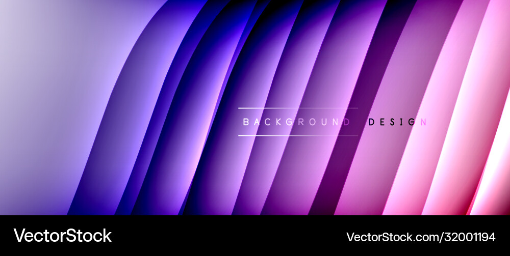 Fluid gradient waves with shadow lines and glowing Vector Image