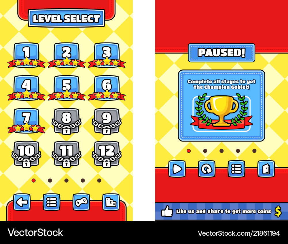 Game user interface templates Vector Image