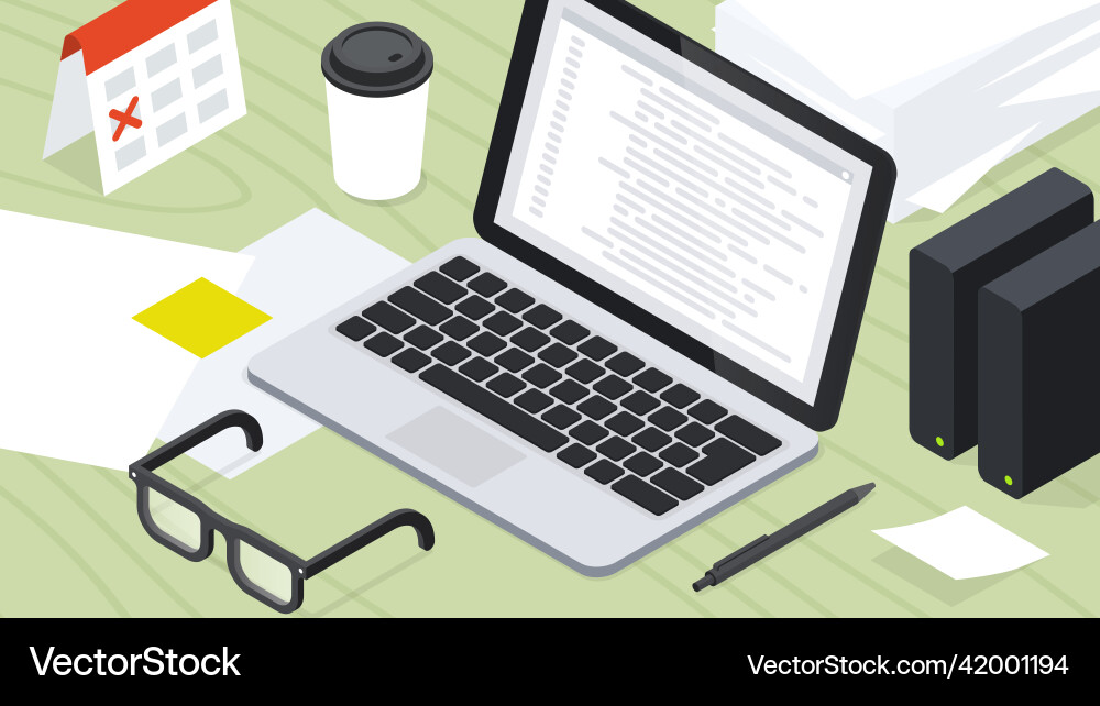 Isometric coding Isometric coding Vector Image