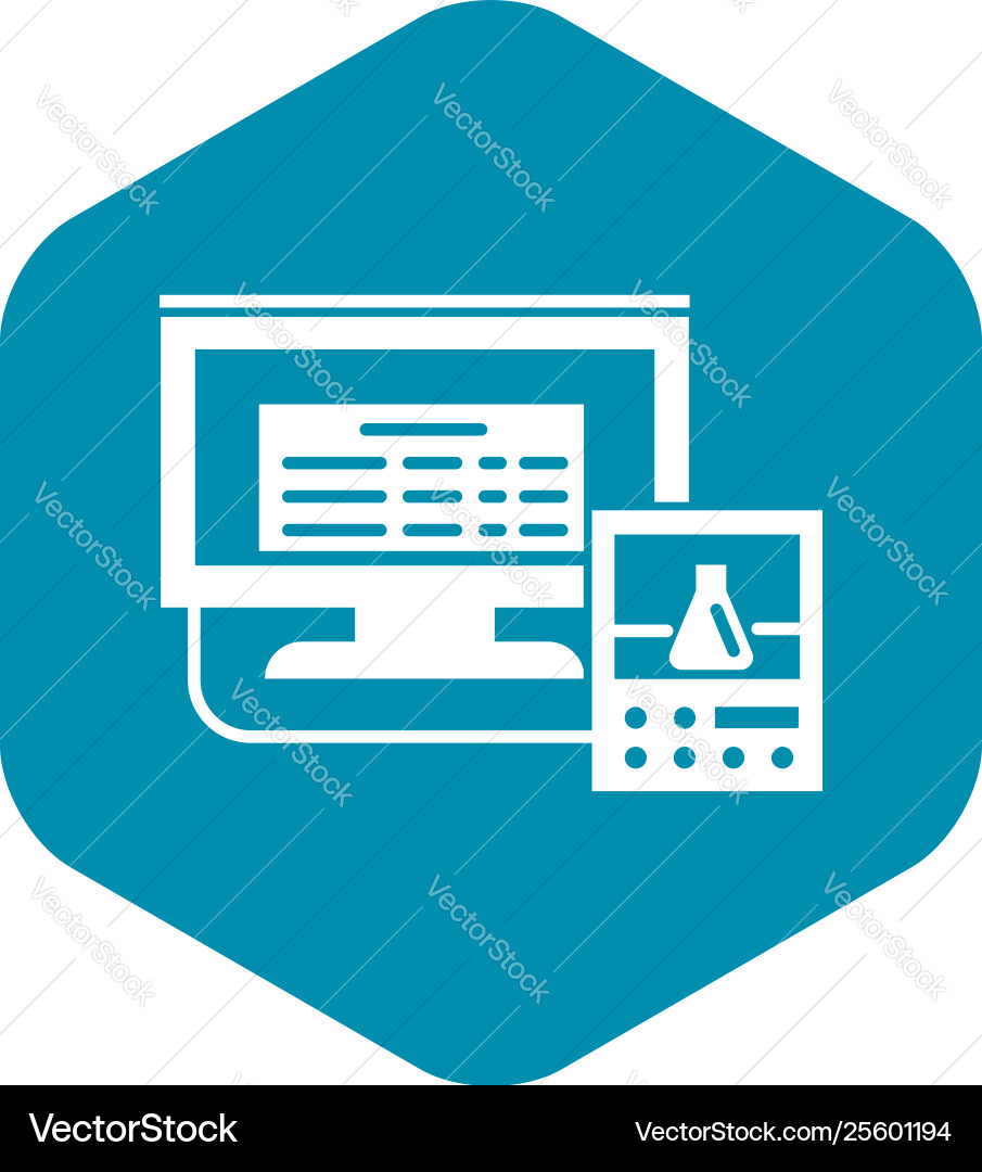 Lab digital monitor icon simple style Vector Image