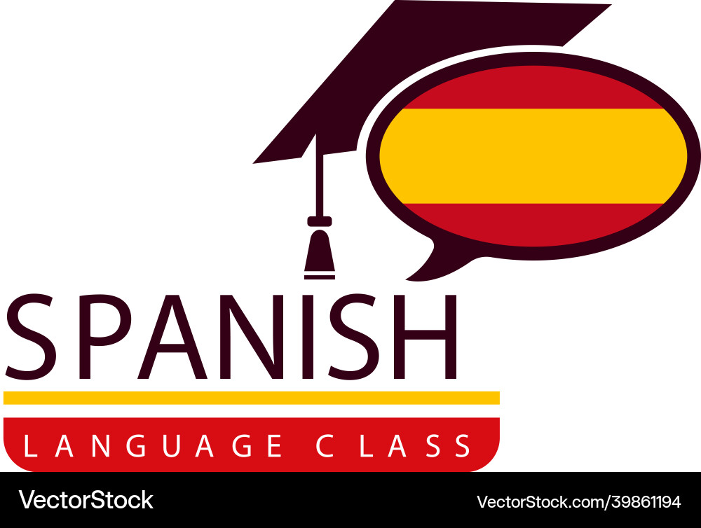 Learning spanish language class logo Learning spanish language class logo vector image