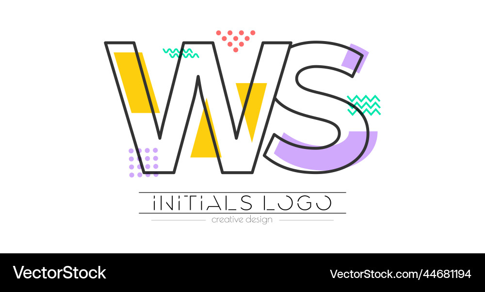 Letters w and s merging of two initials Letters w and s merging of two initials vector image