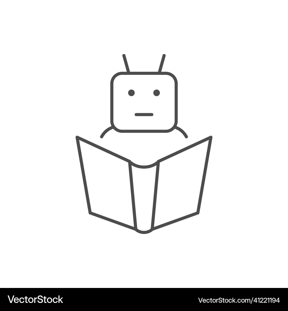 Machine learning line outline icon Machine learning line outline icon vector image