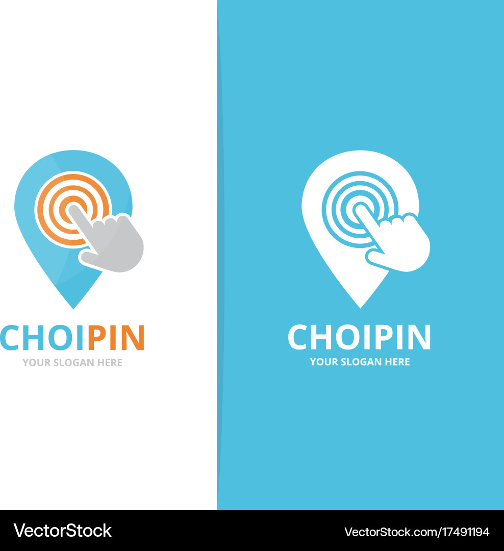 Map pointer and click logo combination vector image