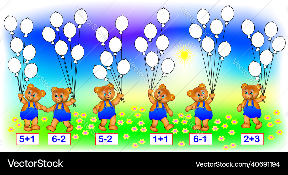 Mathematical exercises for children need to solve Mathematical exercises for children need to solve vector image