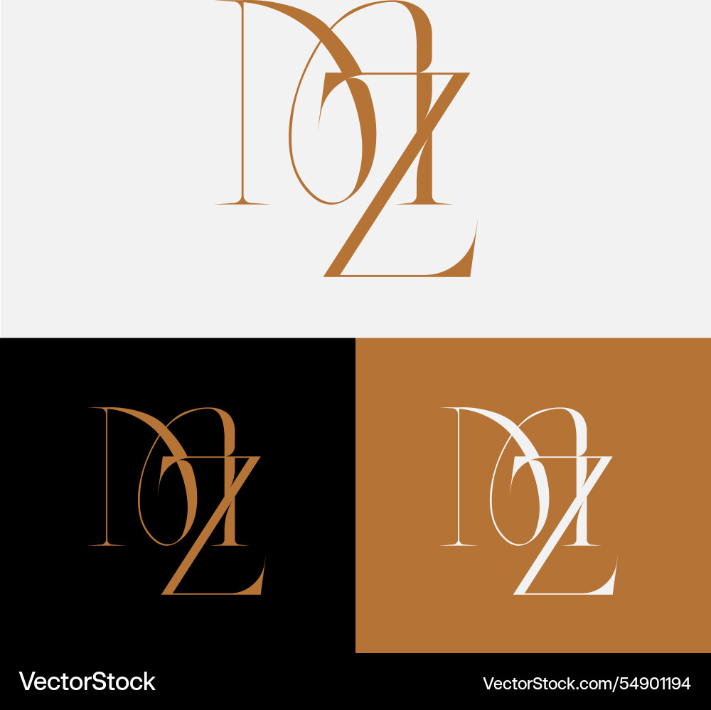Mz symbol initial letter design monogram abstract Vector Image