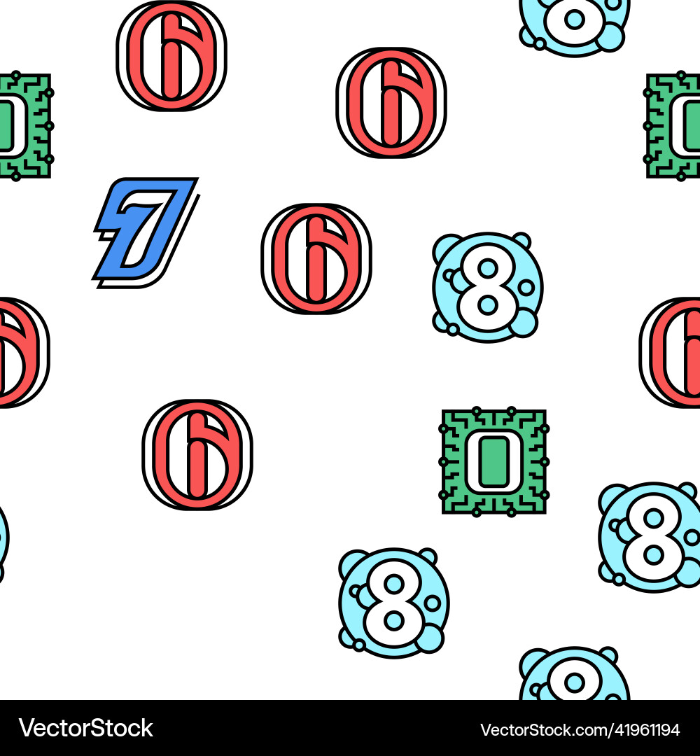 Numbers numeral title seamless pattern Vector Image