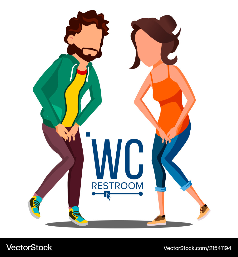 Public wc sign door plate design element vector image