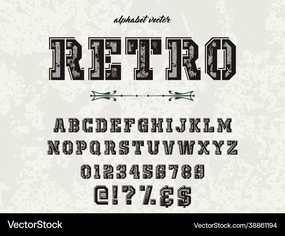 Retro fonttypefacescriptshadow effecthandcrafted Retro fonttypefacescriptshadow effecthandcrafted vector image