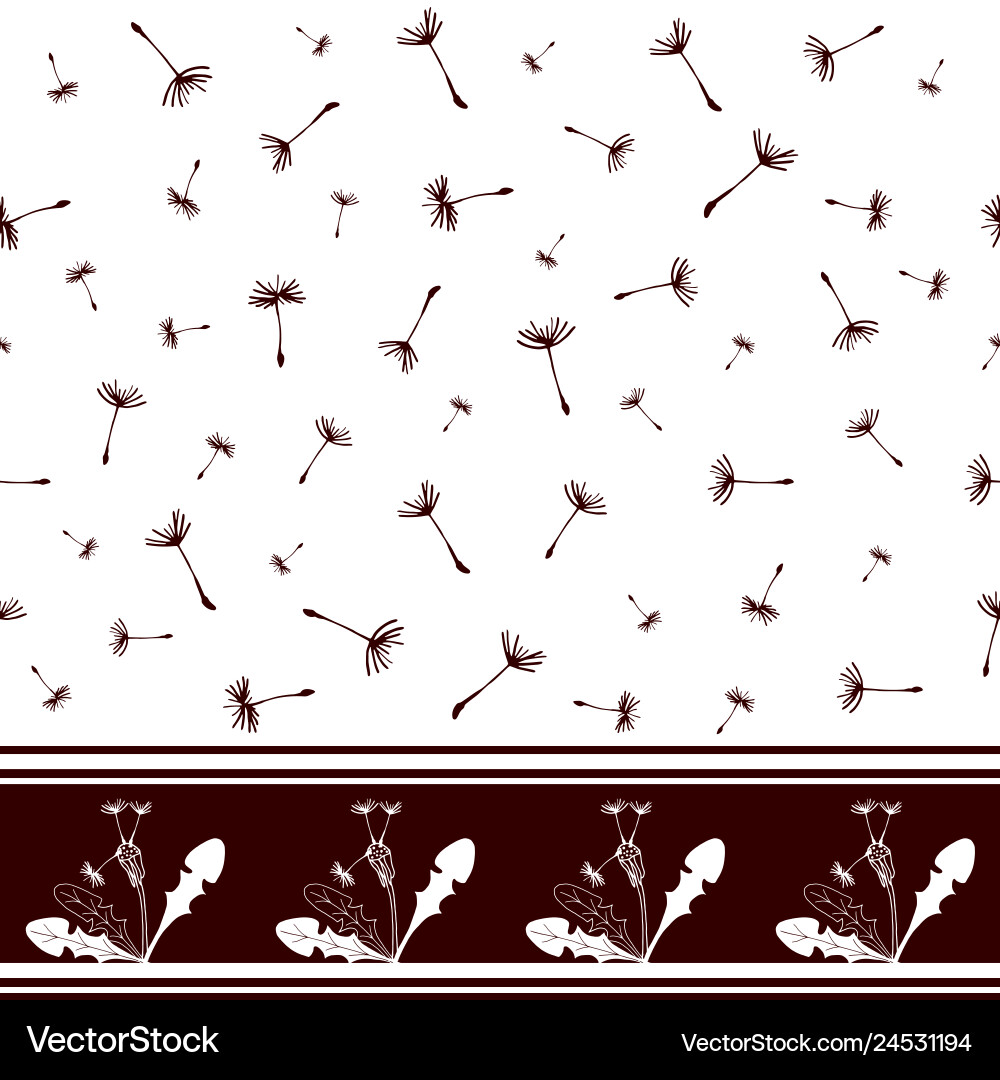 Seamless pattern with dandelionsdesign Seamless pattern with dandelionsdesign Vector Image