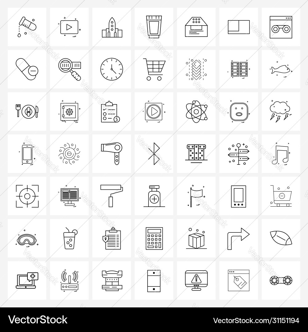 Set 49 simple line icons for web and print Vector Image