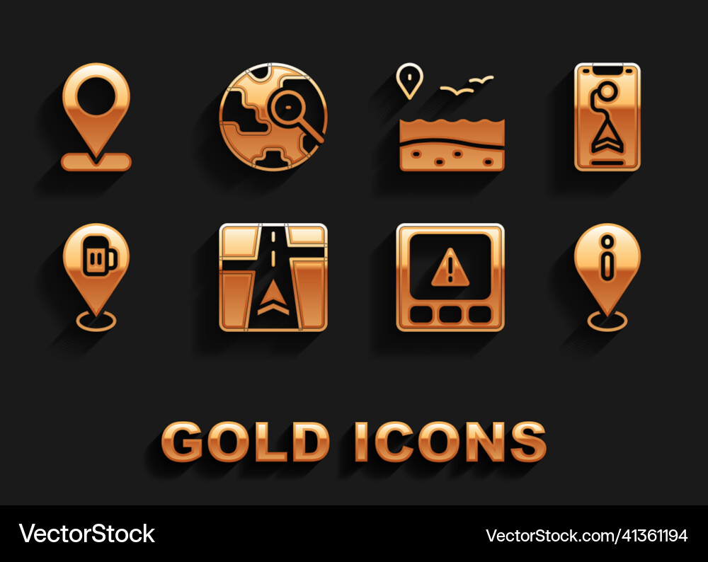 Set gps device with map city navigation location Set gps device with map city navigation location vector image