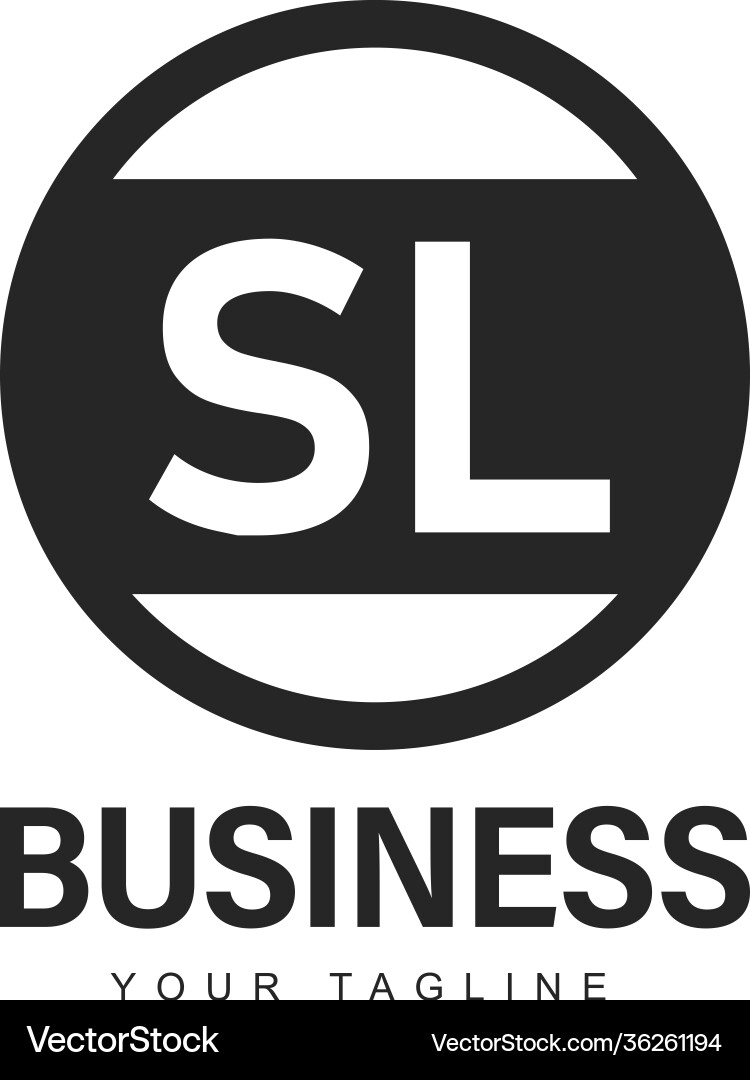 Sl initial a logo design with abstract style vector image