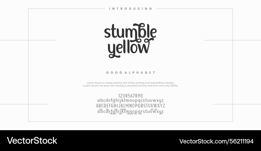 Stumble yellow font bundle script serif Stumble yellow font bundle script serif vector image