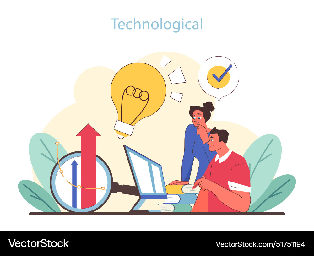 Technological segment of pest analysis team Vector Image