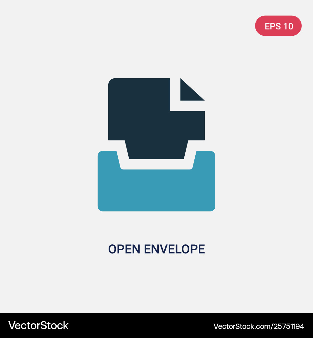 Two color open envelope icon from user interface Two color open envelope icon from user interface vector image