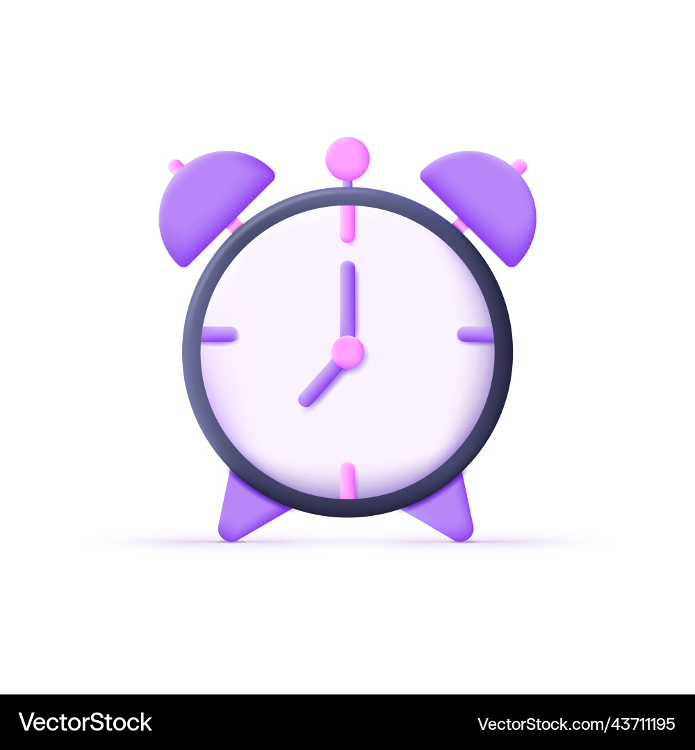 Alarm clock in 3d style Alarm clock in 3d style vector image