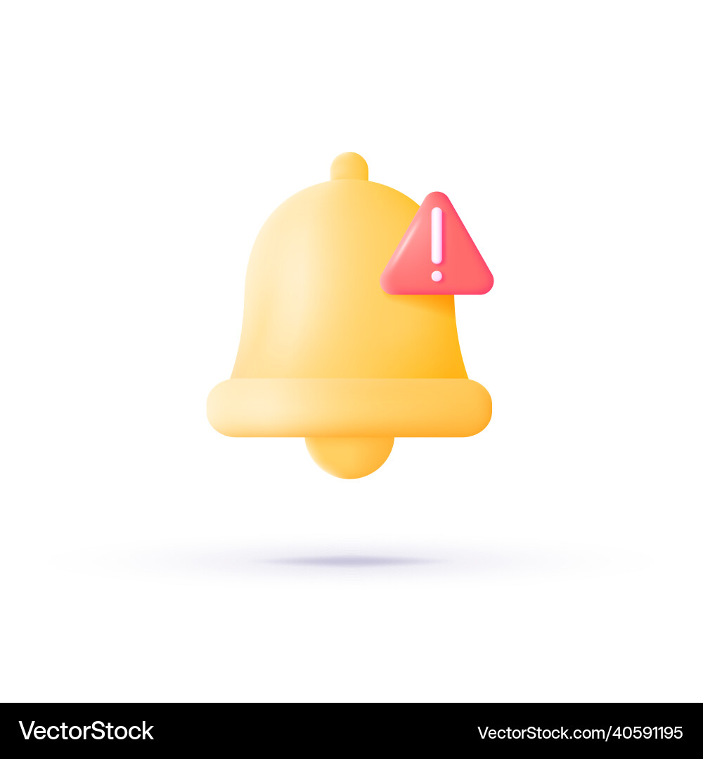 Alert in 3d style render message Alert in 3d style render message vector image