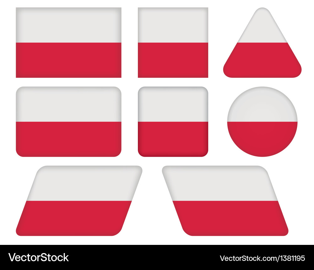 Buttons with flag of poland Vector Image