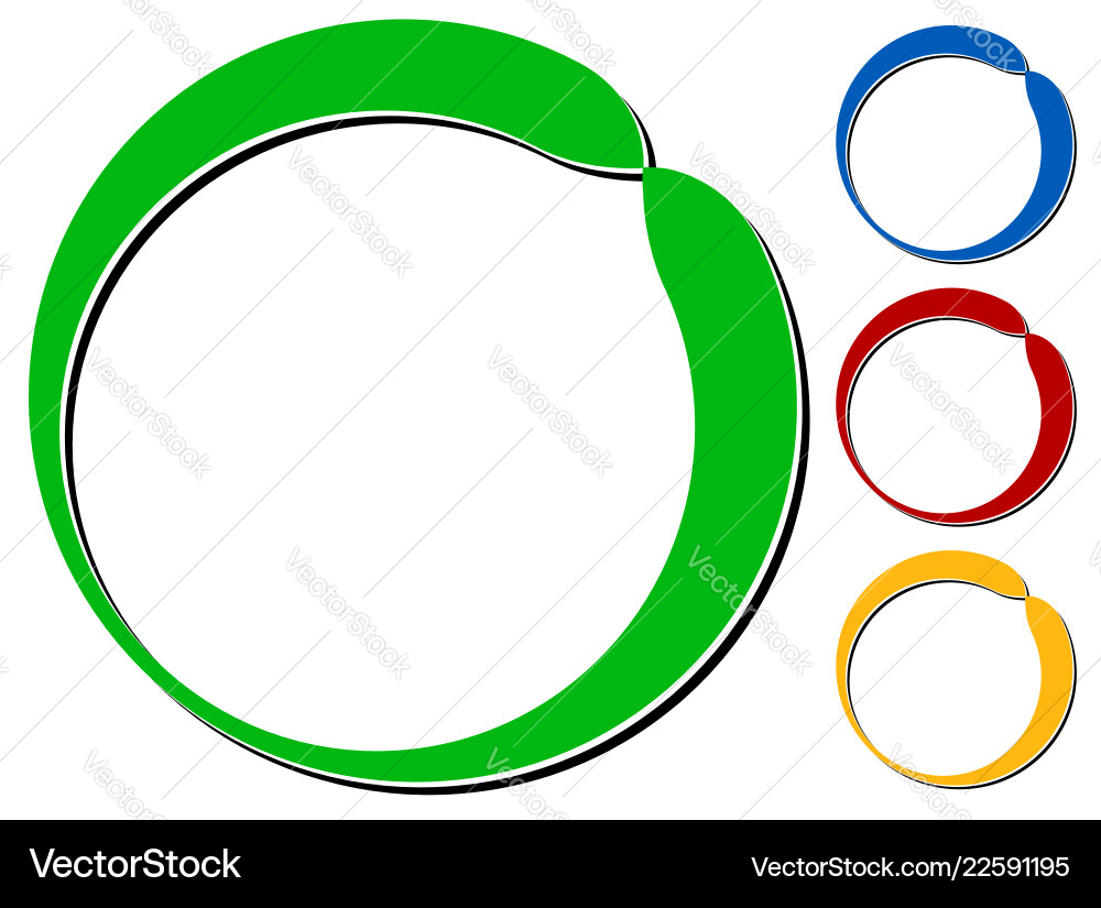 Circle design element with knockout shadow in 4 Circle design element with knockout shadow in 4 vector image