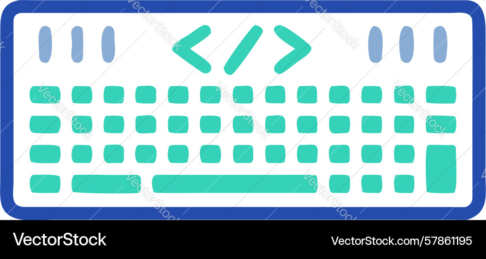 Coding keyboard with angle brackets vector image