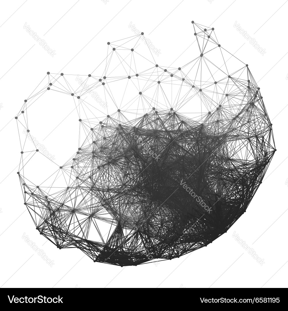 Connection structure wireframe vector image