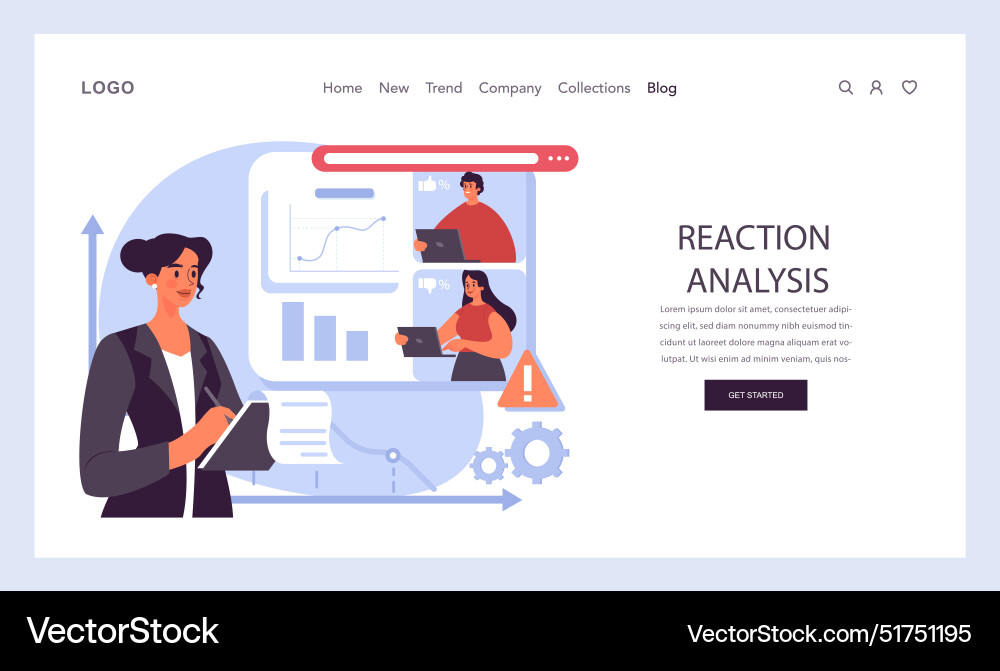 Content creation web banner or landing page Content creation web banner or landing page vector image