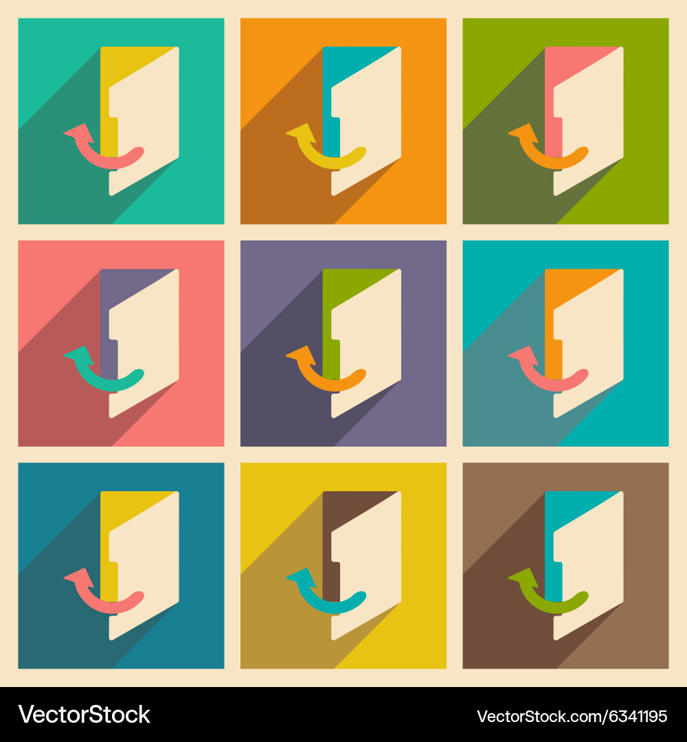 Flat with shadow concept and mobile application Vector Image