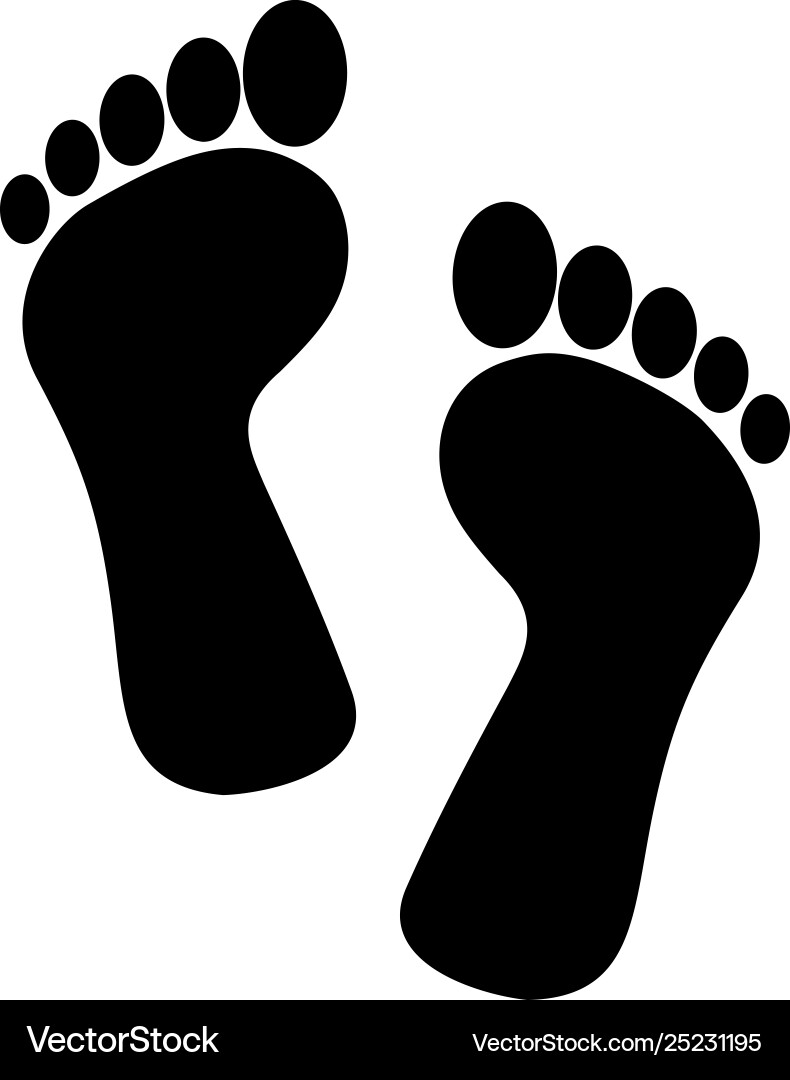Footprint icon in flat style for app ui websites Footprint icon in flat style for app ui websites Vector Image