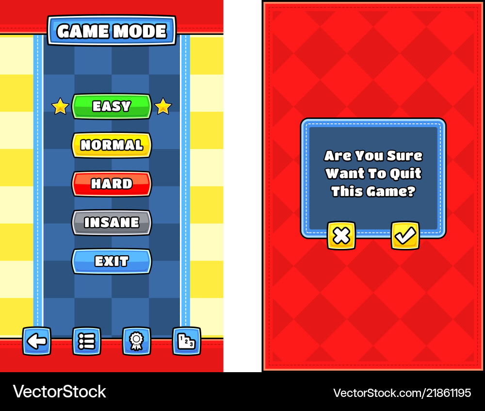 Game user interface templates vector image