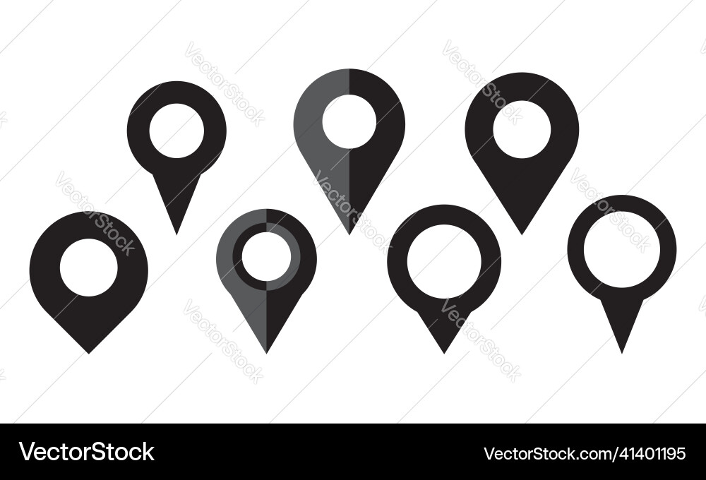 Geolocation geotag locator icon set map place tag Geolocation geotag locator icon set map place tag vector image