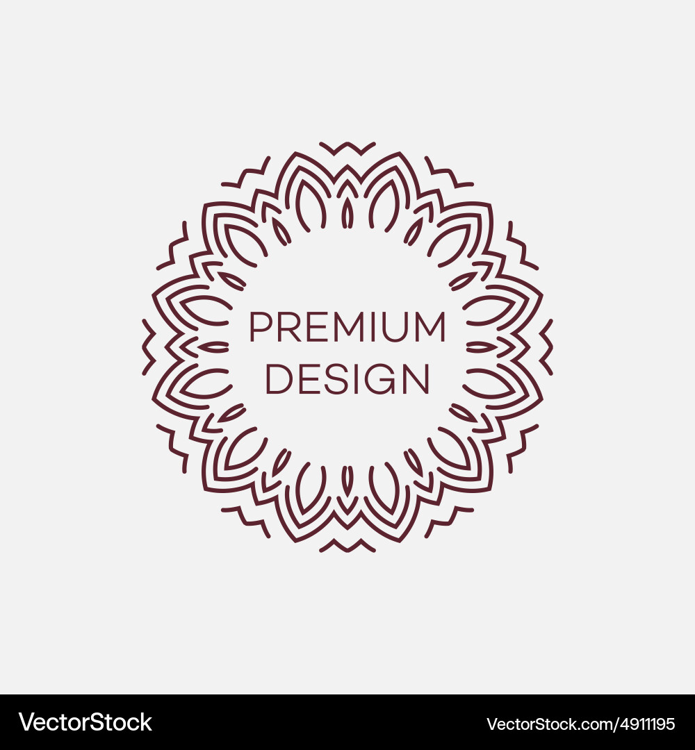 Geometric frame in mono line style Vector Image