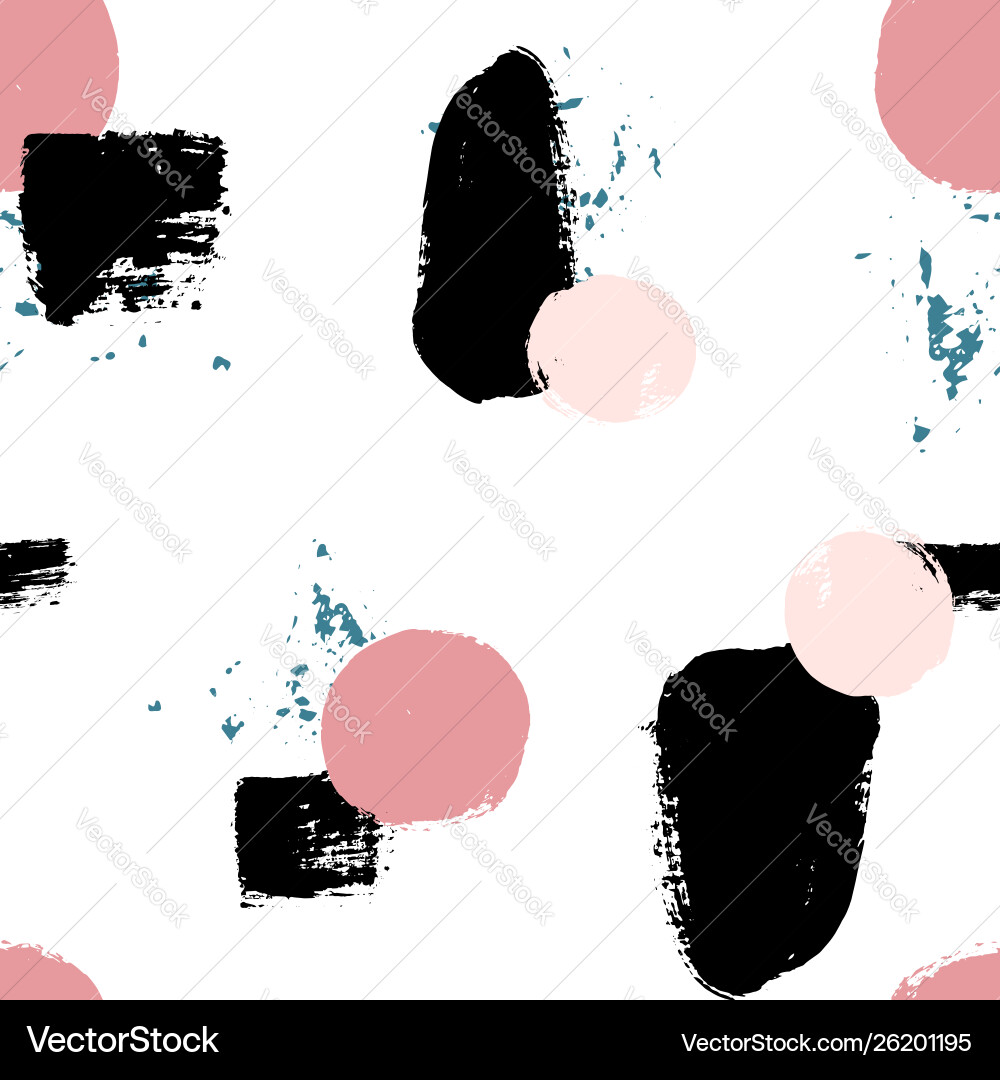 Hand drawn seamless pattern with textured circles Hand drawn seamless pattern with textured circles vector image