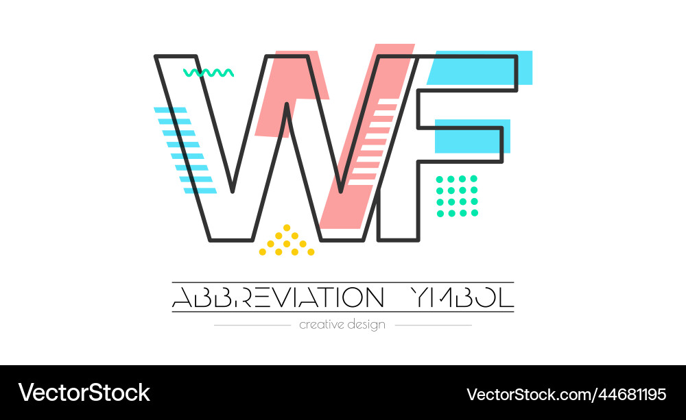 Letters w and f merging of two initials Letters w and f merging of two initials vector image