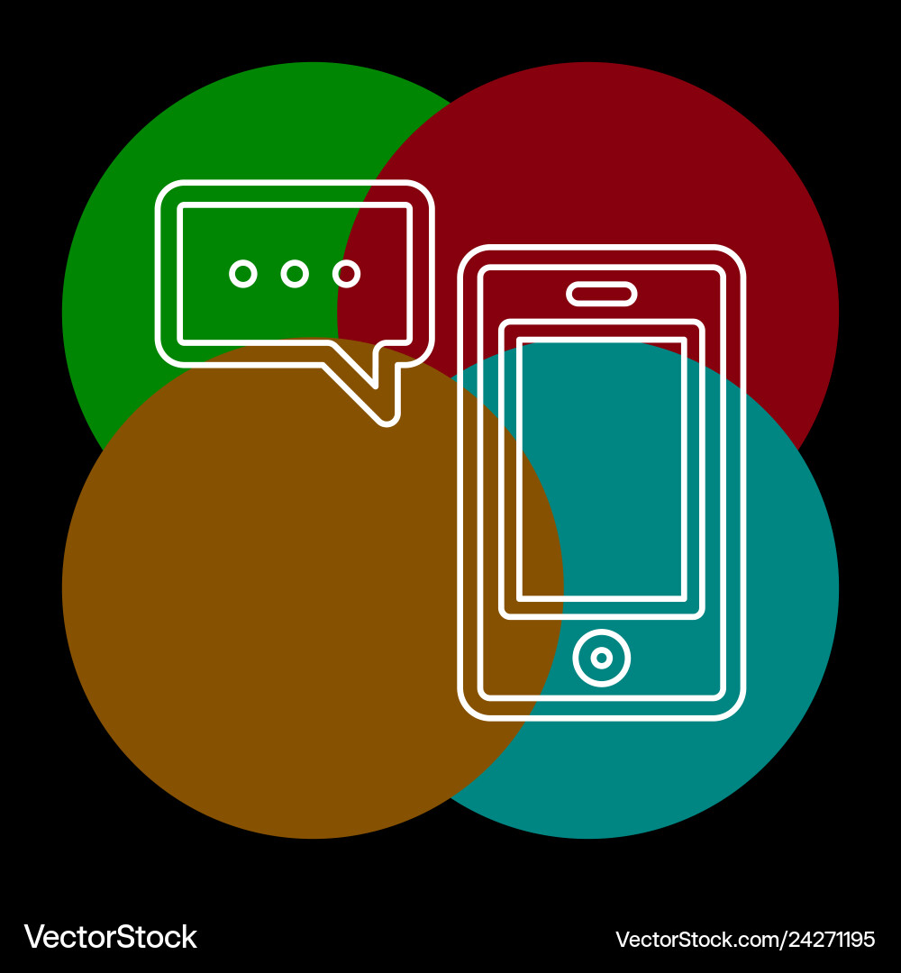 Mobile icon with text message vector image