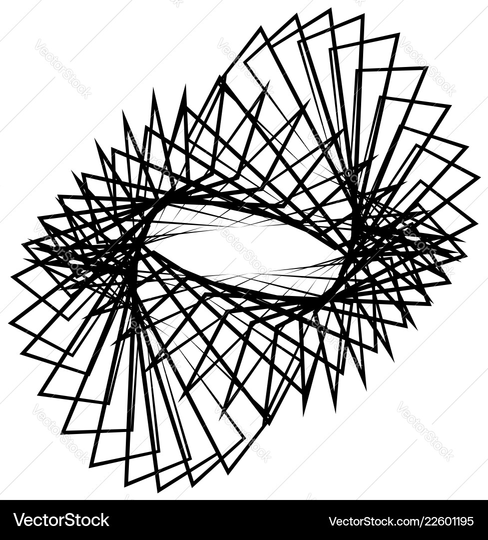 Monochrome spirograph element with intersecting Monochrome spirograph element with intersecting Vector Image