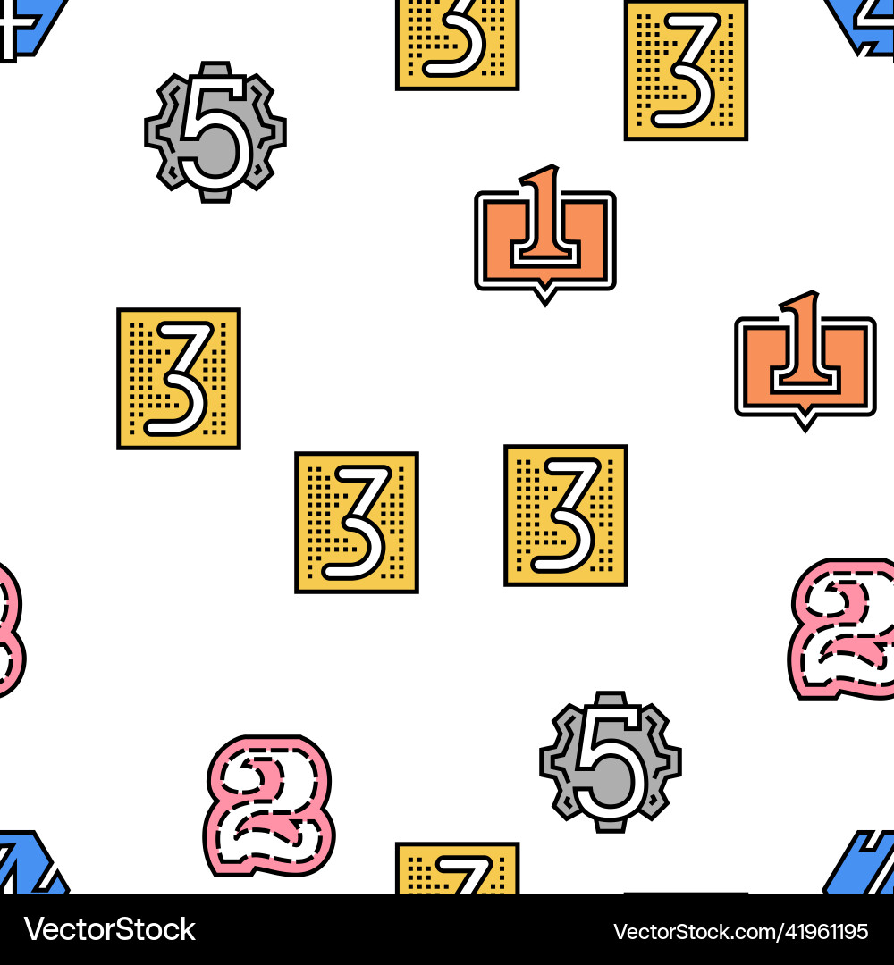 Numbers numeral title seamless pattern Vector Image
