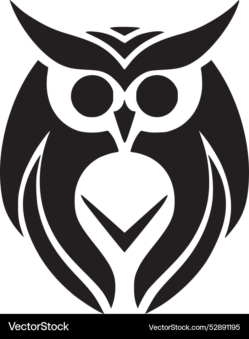 Owl - black and white Royalty Free Vector Image