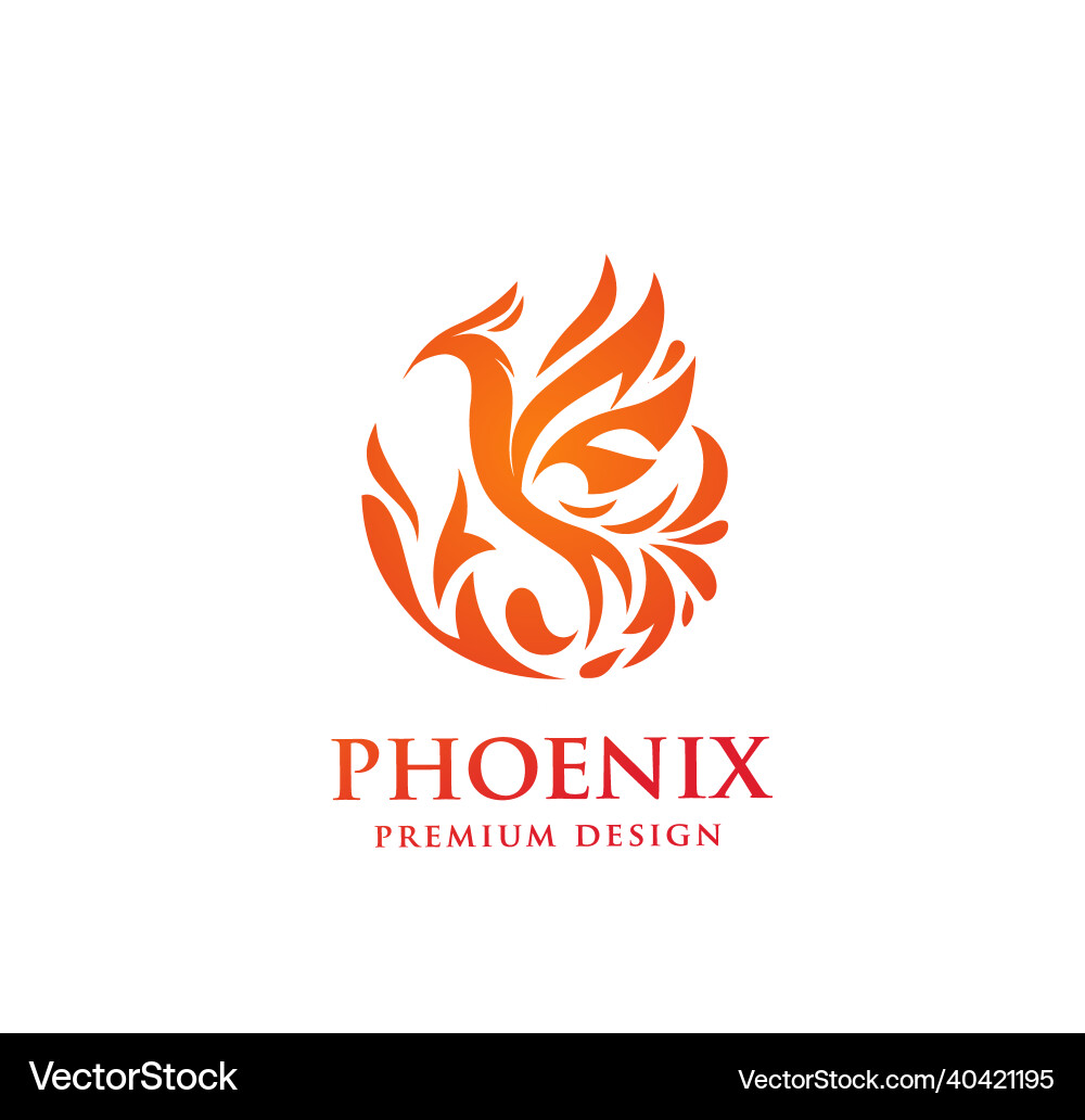 Phoenix l logo of mythological bird Phoenix l logo of mythological bird Vector Image