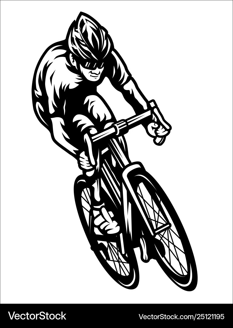 Professional cyclist riding a road bike Royalty Free Vector