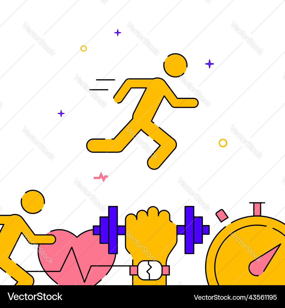 Running man filled line icon simple Running man filled line icon simple Vector Image