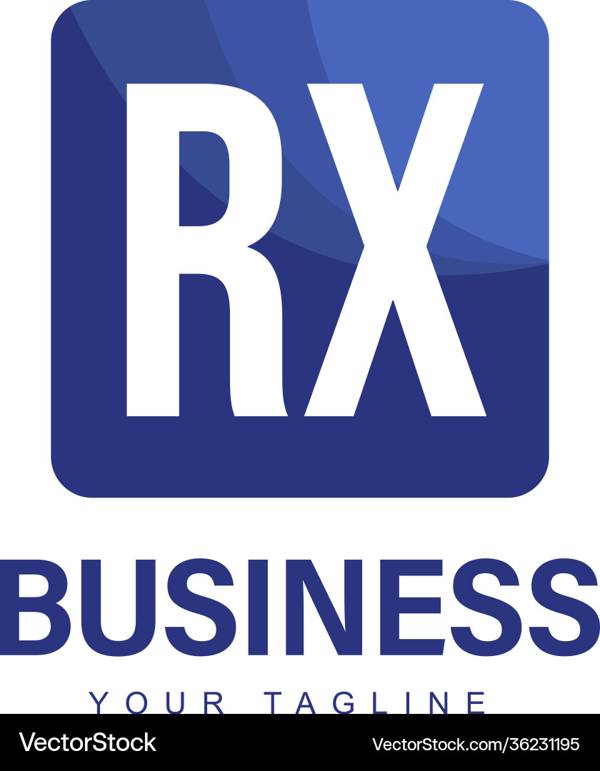 Rx initial a logo design with abstract style Vector Image