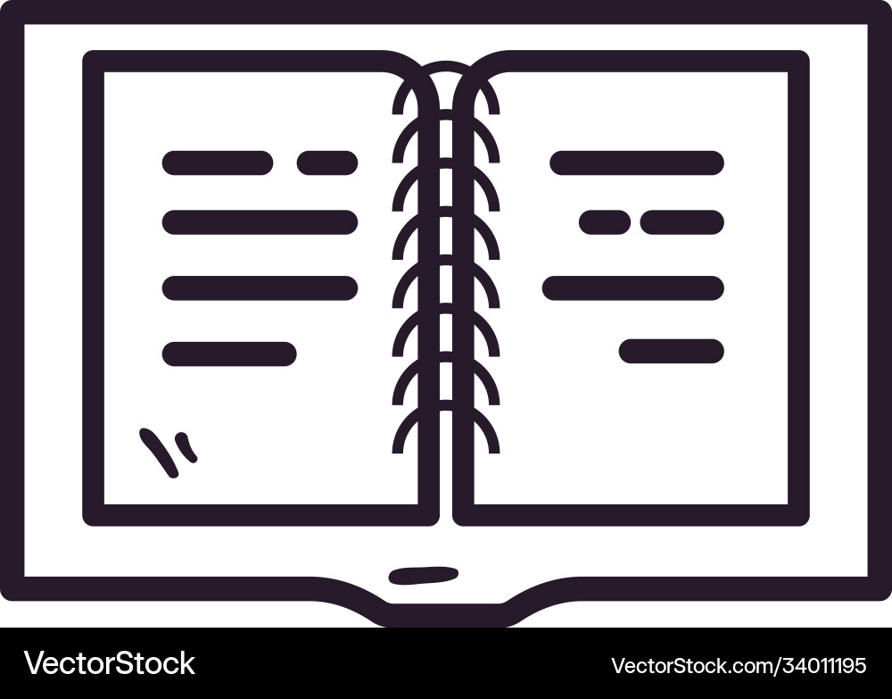 School open notebook line style icon design vector image