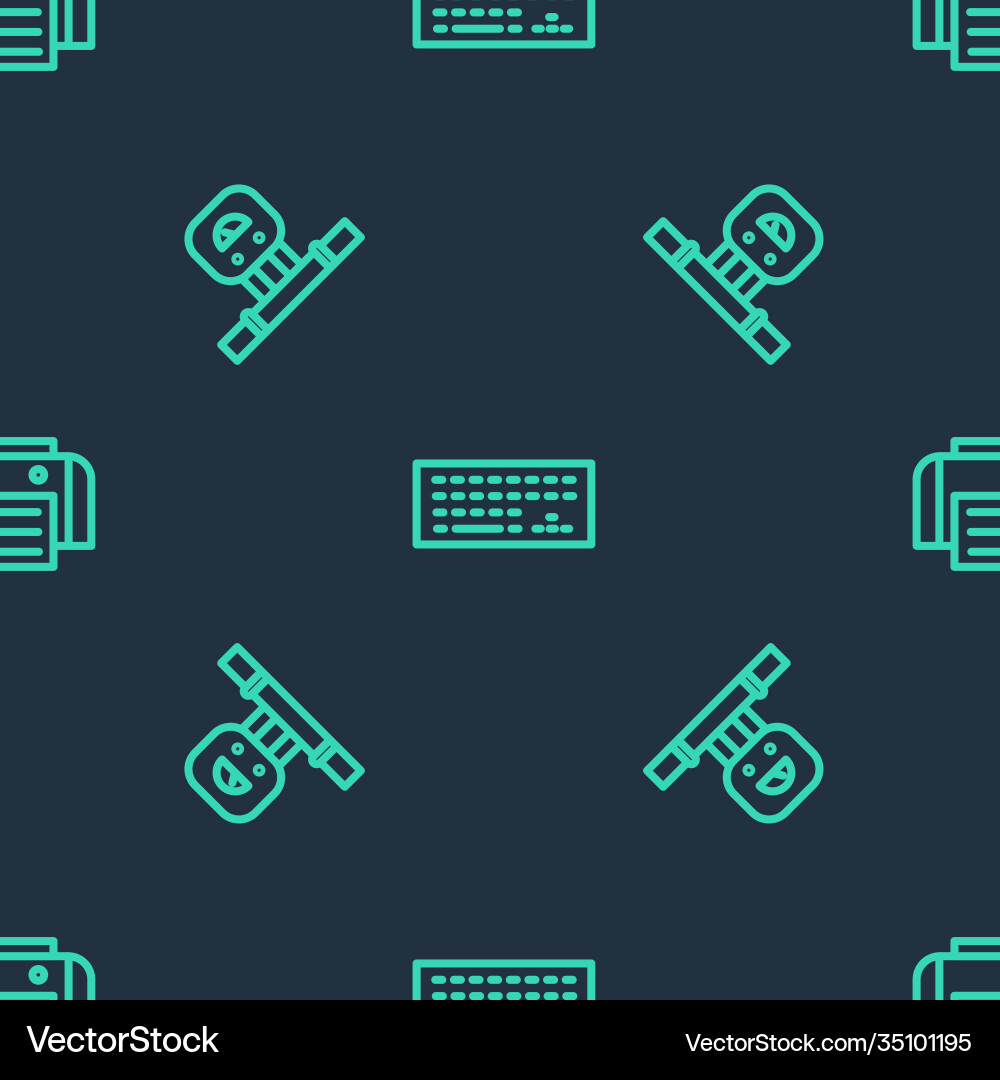 Set line keyboard smart sensor and printer Set line keyboard smart sensor and printer vector image